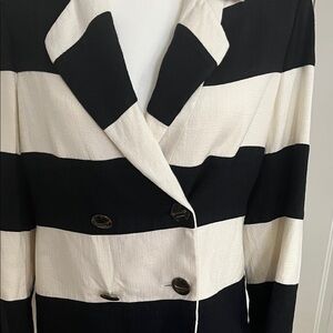 Escada Black and White Striped Blazer